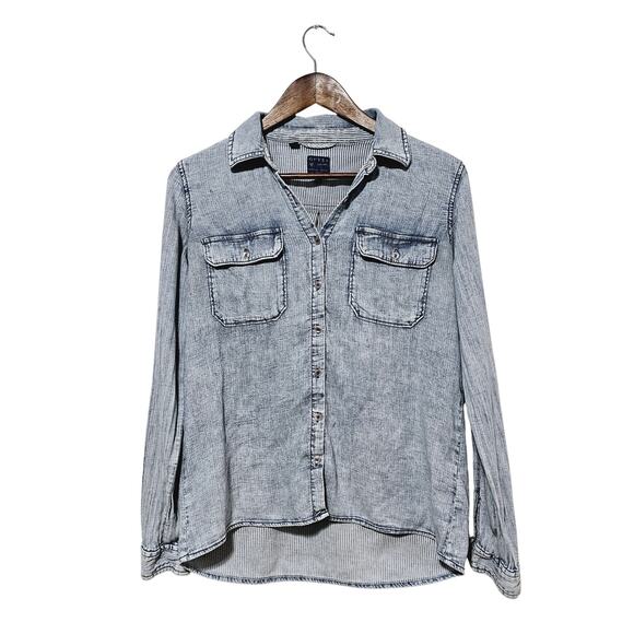 Guess Button-Up Chambray Button-Up Shirt Size S Casual Layering Western - Picture 1 of 7